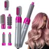 Hair Dryer 5 In 1 Electric Hair Comb Negative Ion Straightener Brush Blow Dryer Air Comb Curling Wand Detachable Brush Kit Home