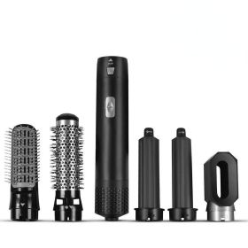 5 In 1 Hot Air Comb Aluminum Alloy Hair Straightener Automatic Perm Curling Iron Electric Hair Dryer Creative Multifunctional (Plug standard: US, Color: Black)
