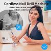 Ftrule Cordless Electric Nail Drill; Portable Professional Rechargeable Efile Nail File Machine with Nail Drill Bits; Sanding Bands for Acrylic Gel Na